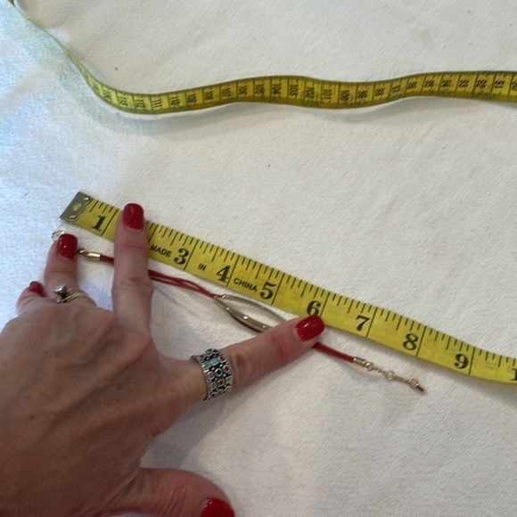 Fossil red triple cord gold tube slide bead adjustable bracelet - Picture 6 of 7